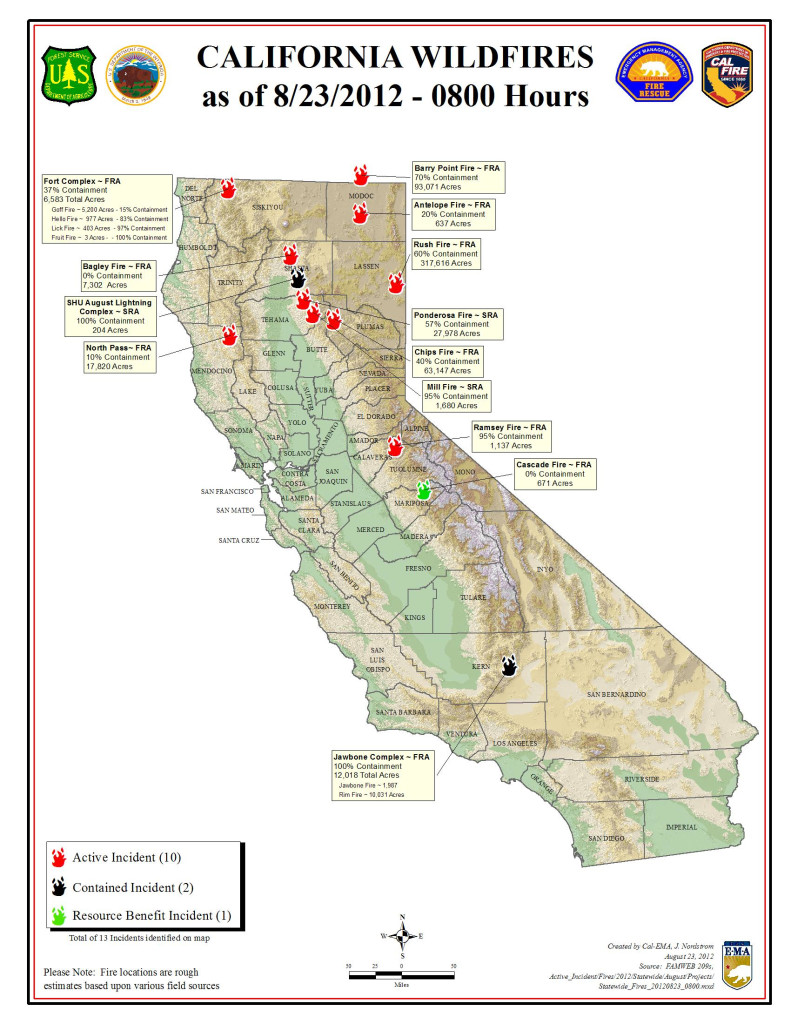 fire map 0900 8 23 12 | Cal OES News