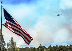 Helicopter battling wildfire