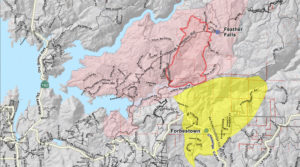 Ponderosa fire evacuation map