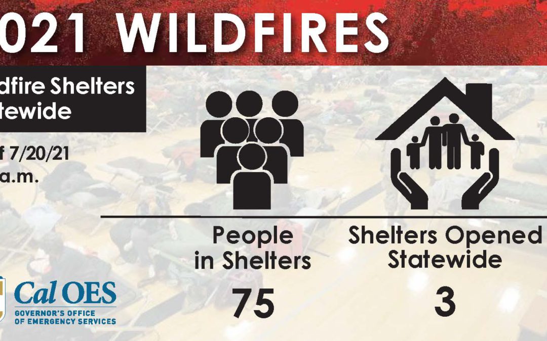 Shelters for Survivors of the Dixie, Tamarack and Beckwourth Complex Fires (7-30-21)