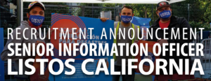 Recruitment Announcement: Senior Information Officer Listos California