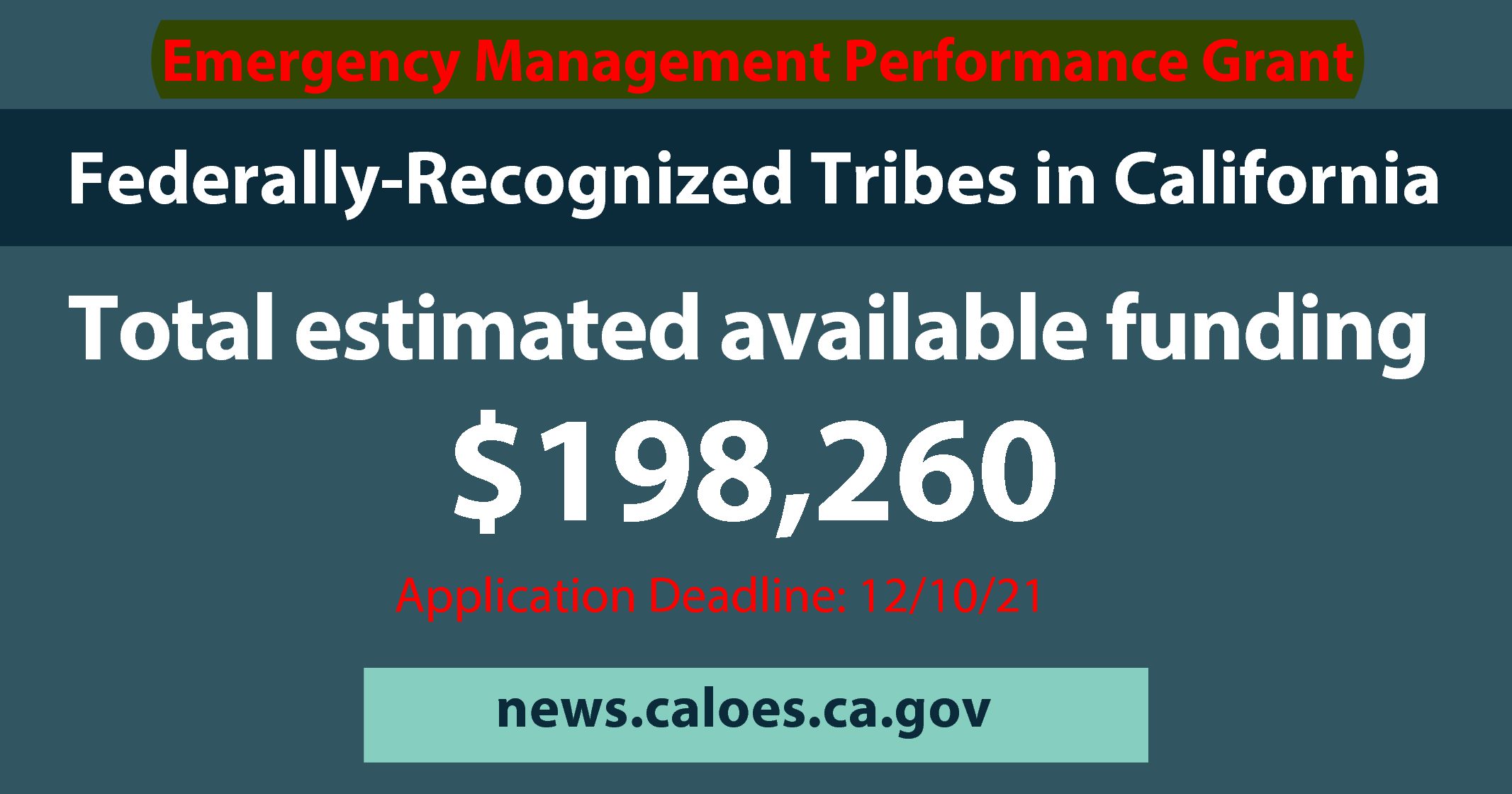 Funds to Strengthen Federally-Recognized Tribes in California During a Disaster