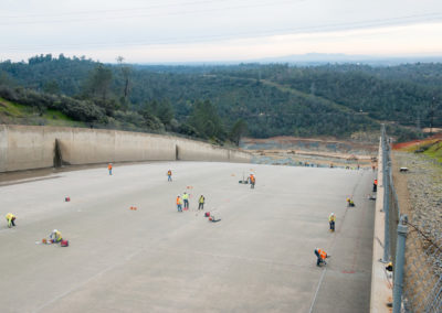 Work and assessment continues on the damaged Oroville Dam flood control spillway in Oroville, California, March 3, 2017.