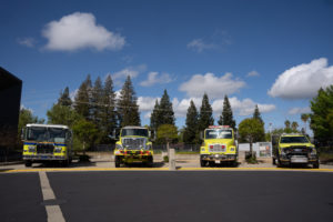 picture of four fire engines lined up