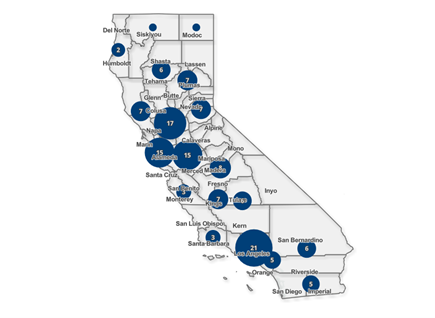 Listos Atlas with numbers of grantees statewide