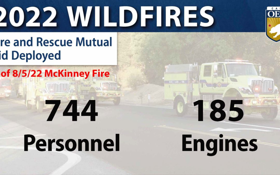 Cal OES envía recursos a través del Sistema de Ayuda Mutua, para ayudar en la lucha contra el Incendio Mckinney en el Condado Siskiyou – Actualizado 5 de agosto