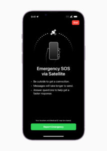 Apple iPhone Showing the Emergency SOS via Satellite Function