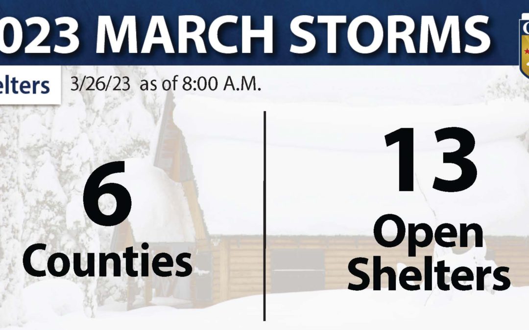 Shelters Available for Residents Impacted by March Storms 03.26.23