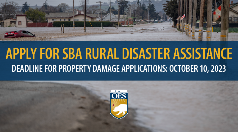 Deadline Approaching for California Businesses and Residents to Apply for SBA Rural Disaster Assistance