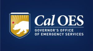 Cal OES text, Governor's Office of Emergency Services with bear and star logi