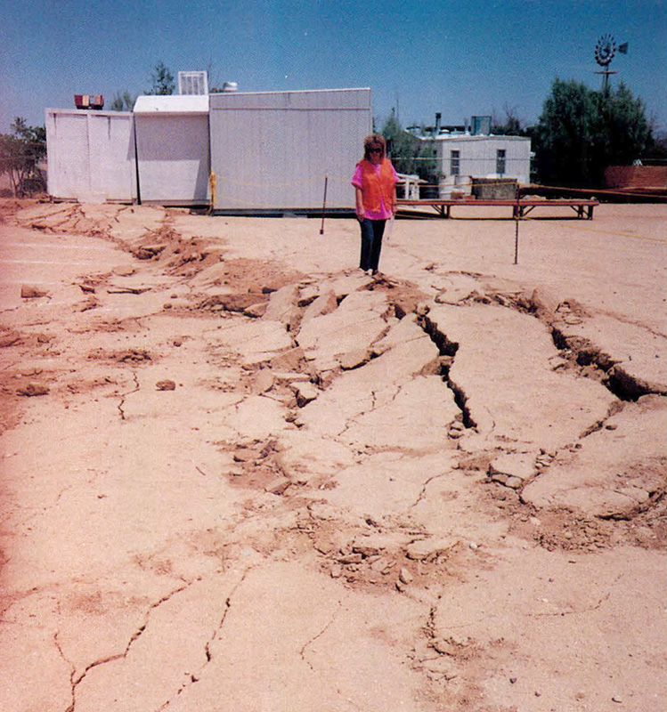 Crack in the ground from an earthquake 