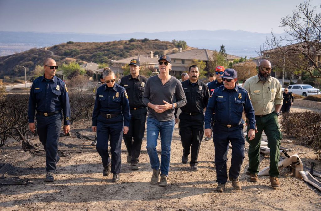 Governor Newsom receives a tour of the Line Fire 2024.