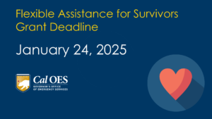 large graphics with a red heart telling of Jan. 24th deadline for flexible assistance grant.