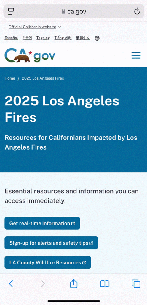 Ca dot gov screenshot