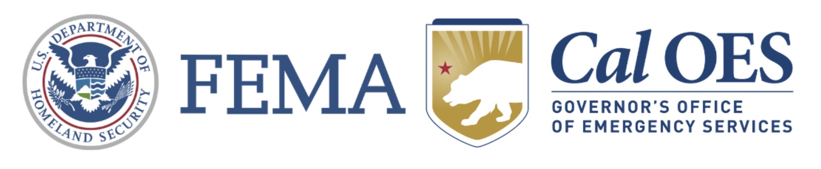 Logos of the Federal Emergency Management Agency (FEMA) and California Office of Emergency Services (Cal OES)