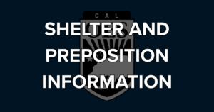 Cal OES logo with text that reads Shelter and Preposition Information