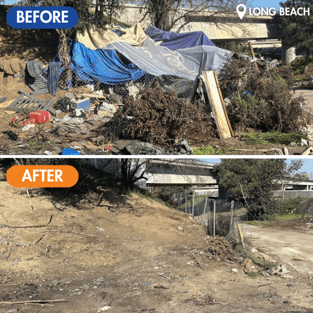 Before and after camp cleanup